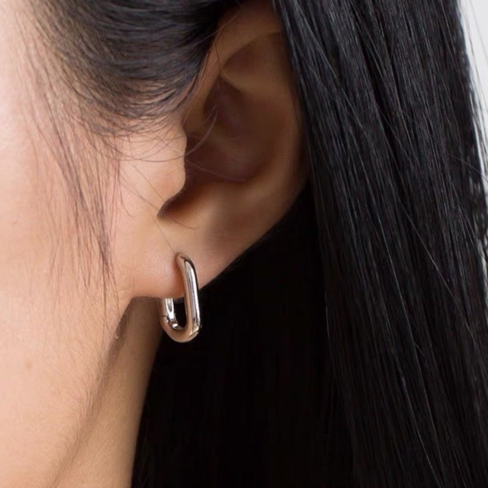 💎 BOGO‼️Minimalist S925 rectangle hoops simple basic earrings - Picture 6 of 15